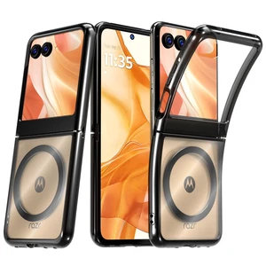 Motorola Razr 50 / Razr (2024) Hybrid Shockproof Clear Slim Acrylic Case Cover Flexible Hinge Rib with MagSafe Motorola Razr 50 / Razr (2024) Hybrid Shockproof Clear Slim Acrylic Case Cover Flexible Hinge Rib with MagSafe