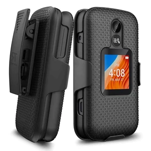 Designed for TCL Flip 2 (Tracfone T408DL) / Unlocked 4058G / Canada 4058E Case with Belt Clip Holster - Kickstand Cover Phone Case - Black Designed for TCL Flip 2 (Tracfone T408DL) / Unlocked 4058G / Canada 4058E Case with Belt Clip Holster - Kickstand Cover Phone Case - Black