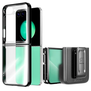Samsung Galaxy Z Flip6 Hybrid Shockproof Clear Slim Acrylic Case Cover Flexible Hinge Rib Samsung Galaxy Z Flip6 Hybrid Shockproof Clear Slim Acrylic Case Cover Flexible Hinge Rib
