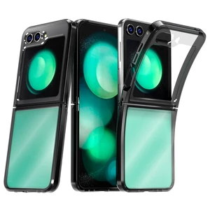 Samsung Galaxy Z Flip5 Hybrid Shockproof Clear Slim Acrylic Case Cover Flexible Hinge Rib Samsung Galaxy Z Flip5 Hybrid Shockproof Clear Slim Acrylic Case Cover Flexible Hinge Rib