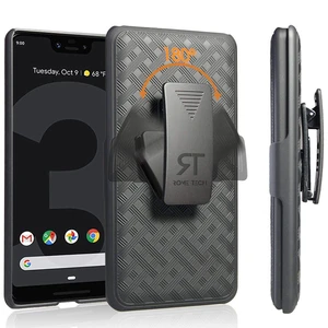 Designed for 2018 Google Pixel 3 XL (NOT for 3) Case with Belt Clip Holster - Kickstand Cover Phone Case - Black Designed for 2018 Google Pixel 3 XL (NOT for 3) Case with Belt Clip Holster - Kickstand Cover Phone Case - Black