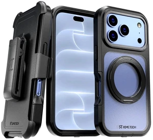Rome Tech Defender Acrylic With Rotating Magnetic Holder - Black for Apple iPhone 18 Pro Max / 17 Pro Max Rome Tech Defender Acrylic With Rotating Magnetic Holder - Black for Apple iPhone 18 Pro Max / 17 Pro Max