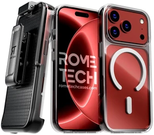 Rome Tech Hybrid TPU Acrylic w/Magsafe w/Holster - Clear for Apple iPhone 18 Pro Rome Tech Hybrid TPU Acrylic w/Magsafe w/Holster - Clear for Apple iPhone 18 Pro