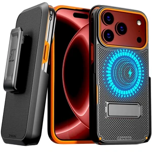 Rome Tech Belt Clip Holster w/Magsafe - Black/Orange for Apple iPhone 18 Pro Rome Tech Belt Clip Holster w/Magsafe - Black/Orange for Apple iPhone 18 Pro