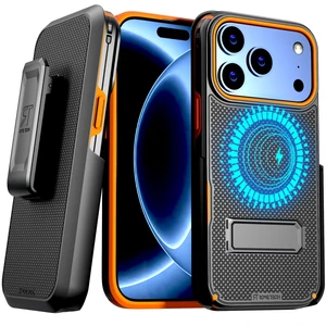 Rome Tech Belt Clip Holster w/Magsafe - Black/Orange for Apple iPhone 18 Pro Max Rome Tech Belt Clip Holster w/Magsafe - Black/Orange for Apple iPhone 18 Pro Max