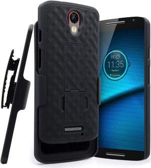 Motorola Droid Turbo 2 5.4" (2015) Rome Tech Shell Holster Combo Case - Black