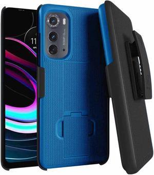 Rome Tech Motorola Edge (2022) Shell Holster Combo Case Blue Case / Black Holster