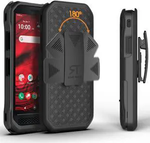Kyocera DuraForce Ultra 5G UW E7110 5.45" (2021) Rome Tech Shell Holster Combo Case - Black