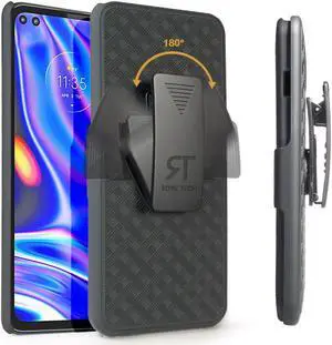 Motorola Moto One 5G 6.7" (2020) Rome Tech Shell Holster Combo Case - Black