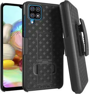 Samsung Galaxy A12 65 2021 Rome Tech Shell Holster Combo Case  Black