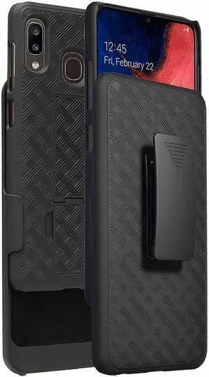Samsung Galaxy A20 6.4" (2019) Rome Tech Shell Holster Combo Case - Black