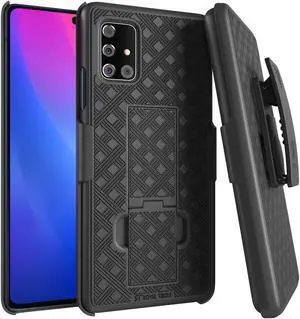 Samsung Galaxy A71 5G 6.7" (2020) Rome Tech Shell Holster Combo Case - Black