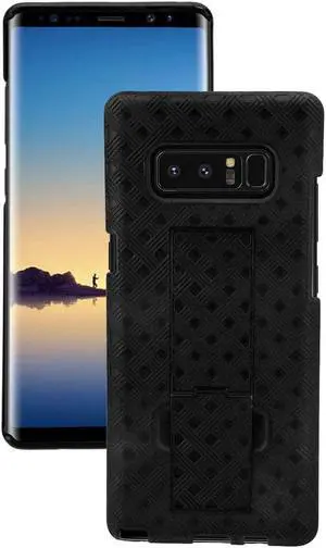 Samsung Galaxy Note 8 6.3" (2017) Rome Tech Shell Holster Combo Case - Black (Side Open)