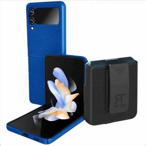 Samsung Galaxy Z Flip4 6.7" (2022) Rome Tech Shell Holster Combo Case - Blue Case / Black Holster