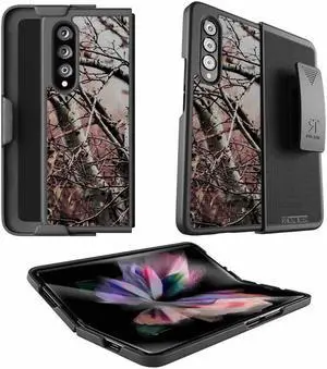 Samsung Galaxy Z Fold3 5G 7.6" (2021) Rome Tech Shell Holster Combo Case - Camo Tree