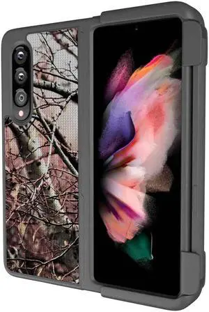 Samsung Galaxy Z Fold3 5G 7.6" (2021) Rome Tech Shell Holster Combo Case (Pen Edition) - Camo Tree
