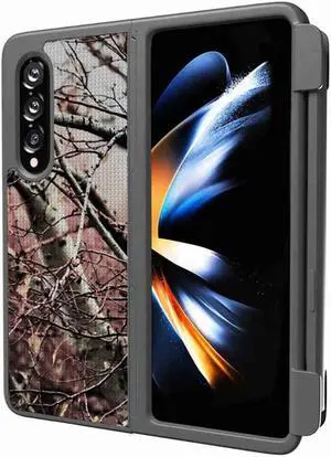 Samsung Galaxy Z Fold4 5G 7.6" (2022) Rome Tech Shell Holster Combo Case (Pen Edition) - Camo Tree