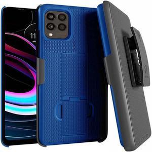 T-Mobile REVVL 6 Pro 5G 6.82" (2022) Rome Tech Shell Holster Combo Case - Blue Case / Black Holster