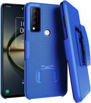 TCL 30 V 5G 6.67" (2022) Rome Tech Shell Holster Combo Case - Blue