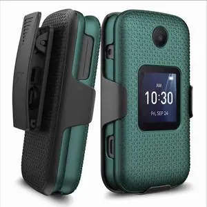TCL Flip / TCL Flip Pro / Alcatel Go Flip 4 Rome Tech Shell Holster Combo Case - Teal