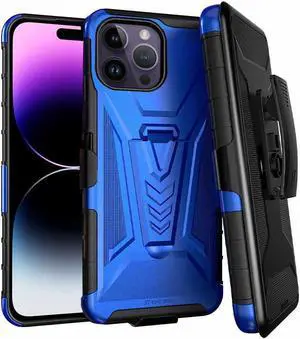 Apple iPhone 14 Pro Max 6.7" (2022) Rome Tech Dual-Layer Holster Case - Blue