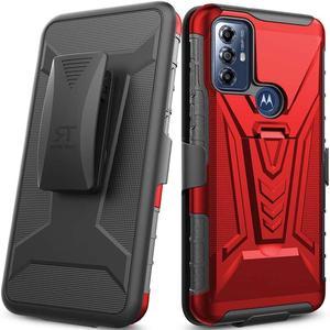 Motorola Moto G Play 65 2023 Rome Tech DualLayer Holster Case  Red