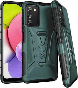 Samsung Galaxy A03s 6.5" (2021) Rome Tech Dual-Layer Holster Case - Dark Green / Teal