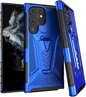 Samsung Galaxy S22 Ultra 6.8" (2022) Rome Tech Dual-Layer Holster Case - Blue
