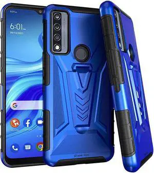 TCL 4X 5G / 20A 5G 6.5" (2021) Rome Tech Dual-Layer Holster Case - Blue