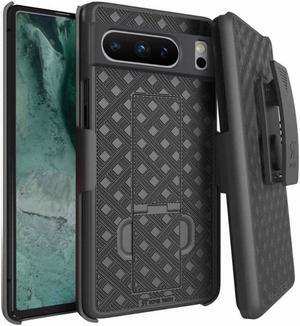 Google Pixel 8 Pro (2023) Rome Tech Shell Holster Combo Case - Black