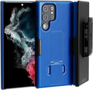 Samsung Galaxy S23 Ultra 6.8" (2022) Rome Tech Shell Holster Combo Case - Blue Case / Black Holster