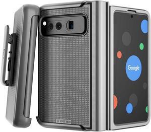 Google Pixel Fold (2023) Rome Tech Shell Holster Combo Case - Black (Dots - Hinge Edition)