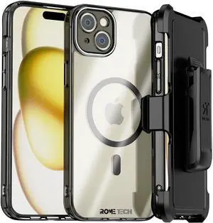 Apple iPhone 15 (2023) Rome Tech Clarity Holster Case w/Magsafe - Black