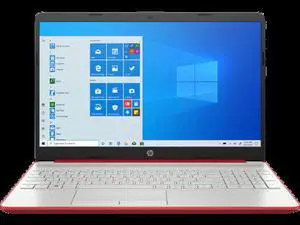 HP Notebook - 15-dw0083wm 15.6" Intel Pentium Silver N5030 Intel UHD Graphics 605 4 GB RAM 128 GB SSD W10 Home in S mode BT Webcam Scarlet red