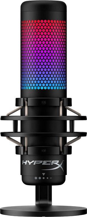 HyperX QuadCast S RGB USB Condenser Microphone for PC PS4 PS5 and Mac AntiVibration Shock Mount 4 Polar Patterns Pop Filter Gain Control Gaming Streaming Podcasts Twitch YouTube Discord