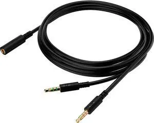 HyperX PC Extension Cable 4-Pole to Dual 3.5mm 2m for Gaming Headset Headphones HyperX PC Extension Cable 4-Pole to Dual 3.5mm 2m for Gaming Headset Headphones