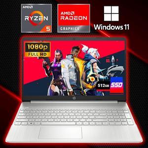 HP 15.6" FHD Gaming Laptop Ryzen 5 5500U Radeon Graphics 8GB RAM 512GB SSD Win11