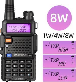 BaoFeng UV-5R 8 Watt High Power VHF UHF Dual Band Two Way Radio Tri-Power  8/4/1W Portable Radio with one More 3800mAh Battery,Speaker, Antenna, USB