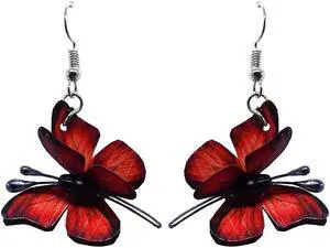 3D Butterfly Fluttering Animal Dangle Earrings - Womens Fashion Handmade Jewelry Boho Accessories