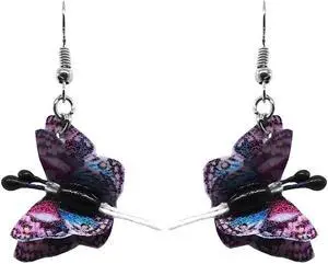 3D Butterfly Fluttering Animal Dangle Earrings - Womens Fashion Handmade Jewelry Boho Accessories