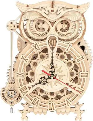 DIY 3D Moving Gears Puzzle - Owl Clock - 161 pcs