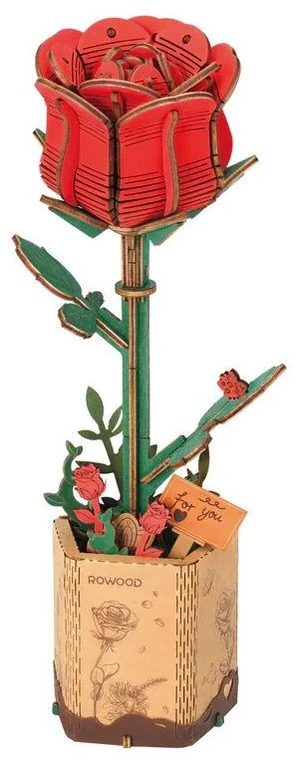 DIY 3D Wood Puzzle Red Rose 106pcs DIY 3D Wood Puzzle Red Rose 106pcs