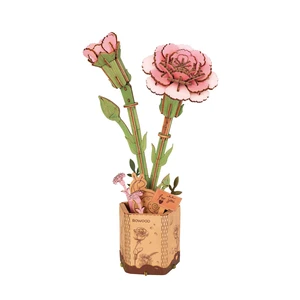 DIY 3D Wood Puzzle Pink Carnation 124pcs DIY 3D Wood Puzzle Pink Carnation 124pcs
