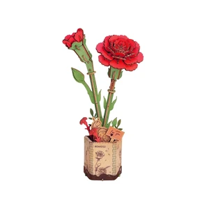 DIY 3D Wood Puzzle Red Carnation 124pcs DIY 3D Wood Puzzle Red Carnation 124pcs