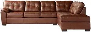Reine 2 Piece Living room  Sectional Sofa Set in Hazelnut Polyester