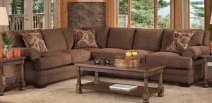 Stubai 2-Piece Living Room Sectional Upholstered in Brown Fabric