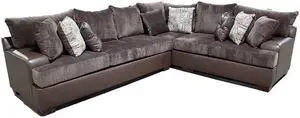 Warth 2-Piece Brown Sectional Sofa Set Covers in Fabric and PU