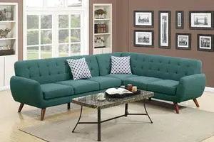 Erts Laguna 2 Piece Sectional Sofa Upholstered in Poly Fiber