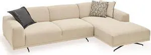 Galtur Modern Design Corner Sofa in Beige Linen Fabric