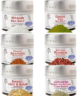 Japanese Seasoning Gift Set - Tastes of Japan - Artisanal Spice Blends Six Pack